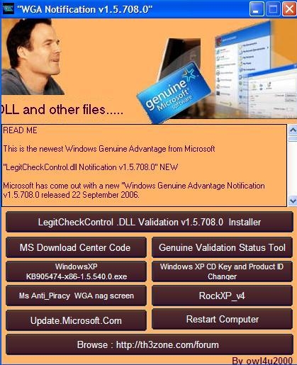 windows genuine advantage notification